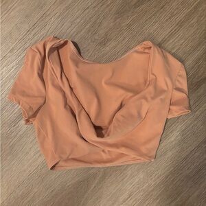Pale Coral Spandex Women's Twist Top - XS
